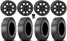 System 3 SB-7 15" Wheels Black (4+3) 32" Predator Tires Kawasaki Mule Pro FXT