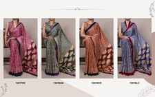 New Presenting Dull Satin Saree With Blouse For Traditional Wear
