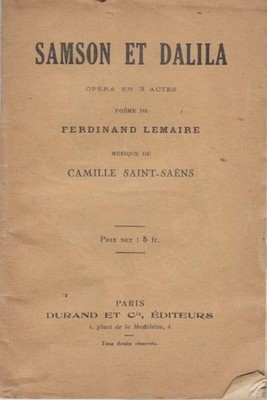 Samson und Dalila Oper in 3 Akten | Lemaire Ferdinand | Guter Zustand