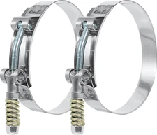 3 Inch T-Bolt Hose Clamps, Stainless Steel Hose Clamp with Reinforcement Spring 