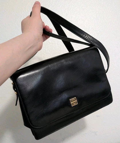 Borsa a tracolla vintage Givenchy in pelle nera con logo 4G
