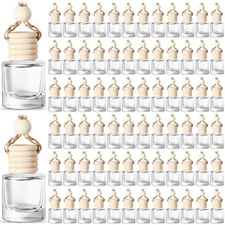 BBTO 100 Pcs Car Air Fresheners Diffuser with Wooden Empty Aromatherapy Diffu...