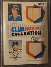 2026 Topps Heritage Dual Relic Clubhouse Collection Matt Olson Dale Murphy /77 