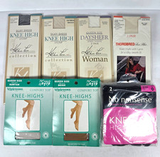 Mixed Lot Of 10 Knee High Hose Mixed Colors Regular  Queen Size Navy Ivory