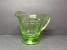 Vtg 1930s Hazel Atlas New Century Green Depression Glass Creamer Uranium Glass