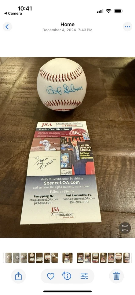 Bob Gibson National League Signed Autographed Baseball - JSA Certified - Image 2 of 2