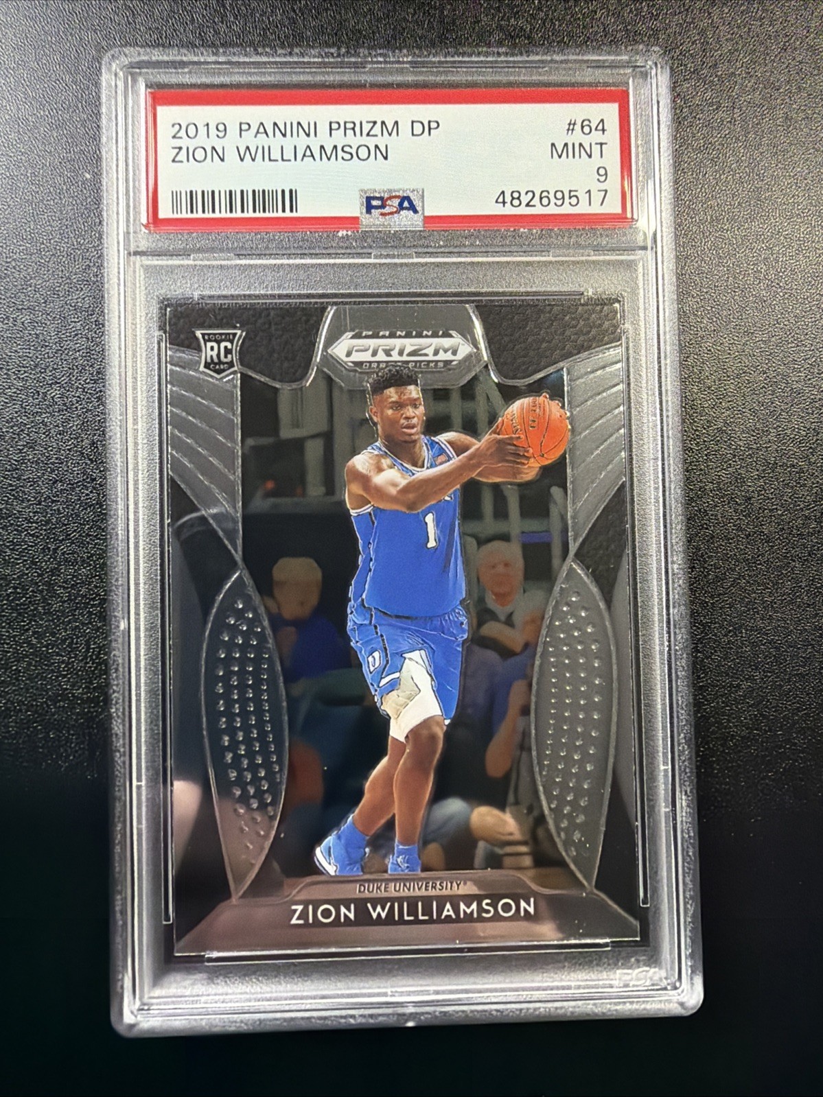 2019 Panini Prizm ZION WILLIAMSON #64 PSA 9 Mint Rookie RC Duke Draft Picks A2
