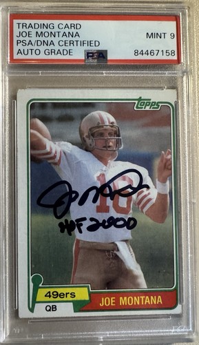 1981 Topps - Joe Montana #216 (RC) Autograph Rookie Card PSA Auto 9 49ers