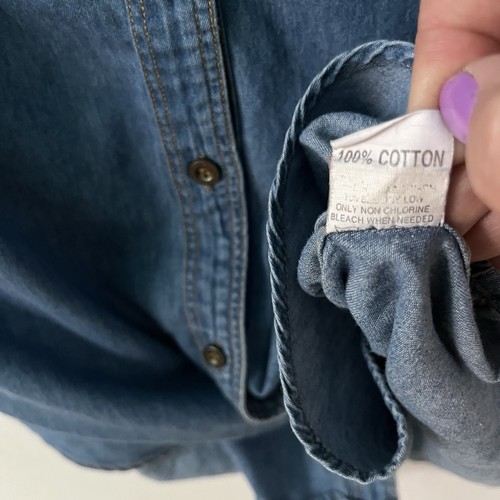 Abercrombie and Fitch Hemd mit Knopfleiste M mittelblau Chambray Damen Langarm - Bild 5 von 6