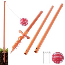 Tetherball Pole Set with Ball and Rope, 99in Tetherball Set with Ground Base,...