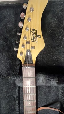 Vintage Hondo II Stratocaster Guitar With Leather Strap W/ Black
