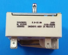 316436001 Frigidaire Range 240V, 2100-2600W, 8 in Element Switch; A7-4c