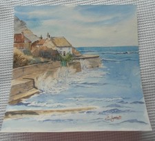 Watercolour original painting of Runswick bay.