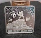 Trump 1 Oz .999 Fine Silver Square 2024 Trump Train Silver Bar BU Coin MAGA 47