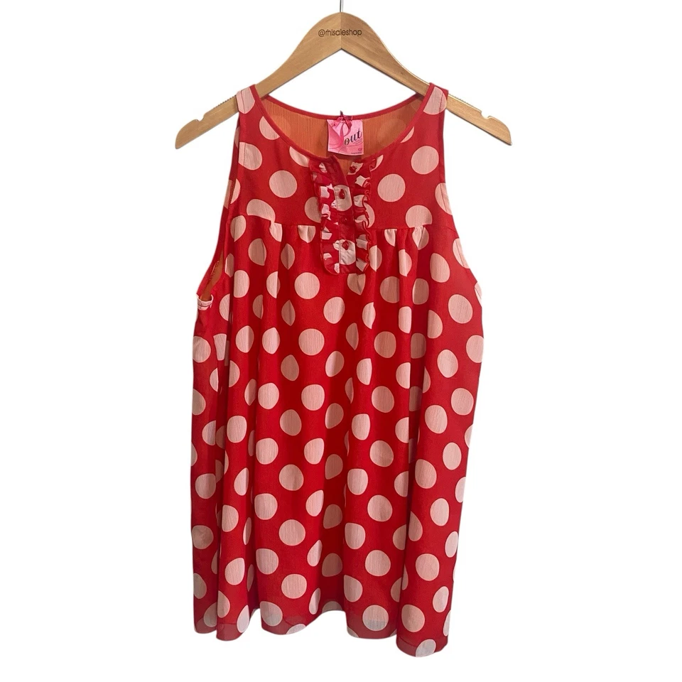 Victoria's Secret Pout Rojo Naranja Lunares Dormir Top Chisme Niña Blair Waldorf Foto 2 de 4