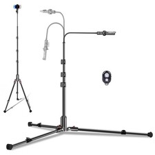 84" Phone Tripod, Tall Tripod Stand for Selfies with Flexible Gooseneck  Rem...