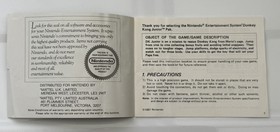 Donkey Kong JR Instructions Booklet For Nintendo Entertainment System (NES) Game