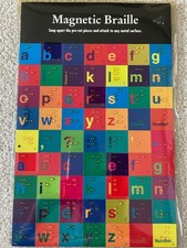 63 Magnetic Alphabet Letter Tiles with Braille Dots