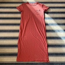 POLO Ralph Lauren 100% Cotton Midi Tee Shirt Dress Salmon Pony Logo Small
