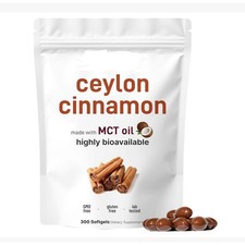 Ceylon Cinnamon 7,200Mg Equivalent  300 Softgels with MCT Oil  HighlyBioavail
