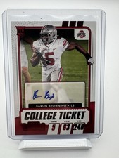 2021 Panini Contenders Draft Picks Baron Browning Red Auto #215 Denver Broncos