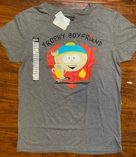 SOUTH PARK  Cartman "TROPHY BOYFRIEND" Gray Unisex Graphic Tee- NWT