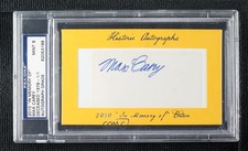 2010 Historic Cut In Memory of Edition 1/1 Max Carey Cut Signature Auto HOF 4f5