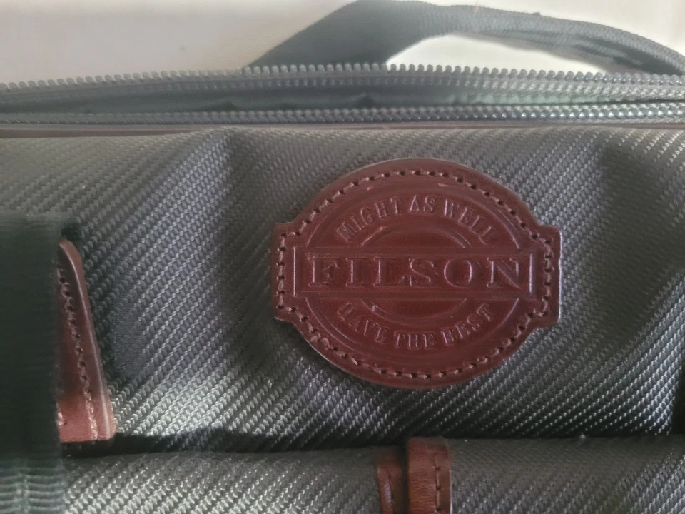 Filson Passage Alforja Maletín Mensajero Grande Ripstop Laptop Cuero Verde Foto 2 de 4