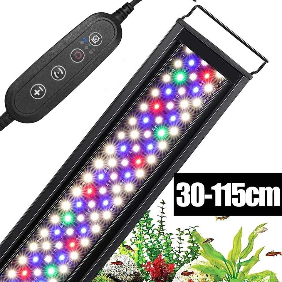 Lampada illuminazione acquario LED RGB 30-115 cm spettro completo luce da appoggio - Immagine 2 di 4