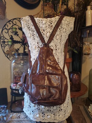 genuine vintage leather bucket handbag Backpack | eBay display picture 3