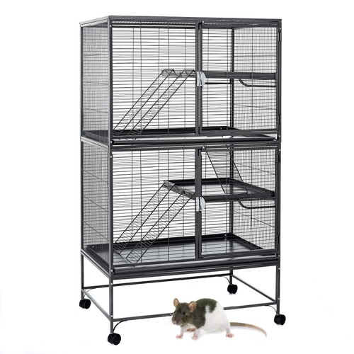 Rat cage black chewproof large 92cm x 64cm x 160cm 14mm bar spacing