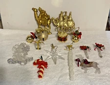 Lot of 16 Vintage Christmas Ornaments Assorted Mixed Set