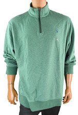 Polo Ralph Lauren Mens 1/4 Quarter Zip New XXL Green Stripe Double Knit Pullover