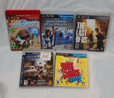 PS3 Lot Of 5 The Last of Us Little Big Planet Sports Champions Just Dance Kids 2