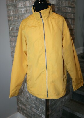 North End Womens Yellow Lightweight Zip Front Pockets Cinch Waist Jacket SZ S