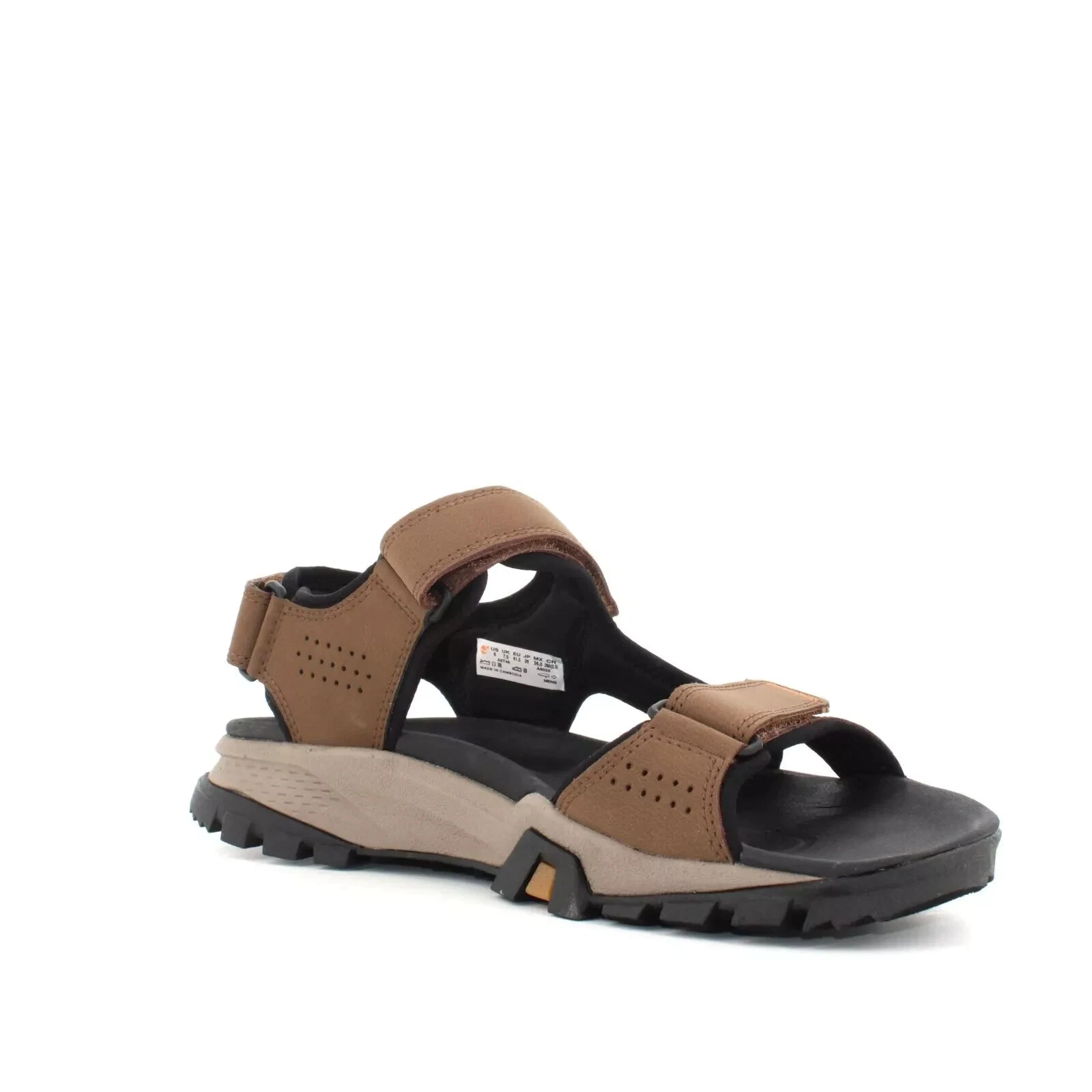 Sandalo Timberland uomo #12 Lincoln Peak pelle marrone scuro cinturino facile NUOVO!