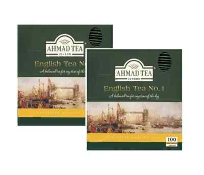 2 boxes Ahmad Tea English Tea No 1 #1 100 (200) Enveloped Teabags - 200g/7oz -1X