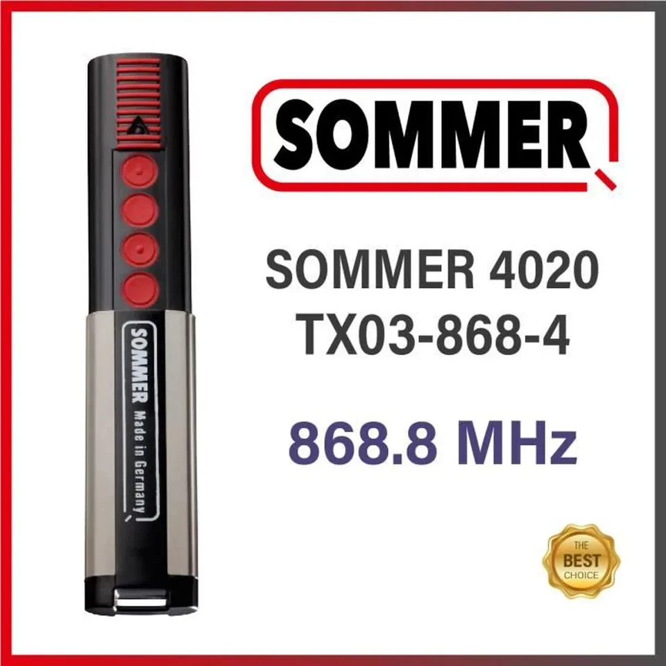 SOMMER 4020 - Télécommande de portail / garage 4 canaux 868Mhz FRANCE TX03-868-4