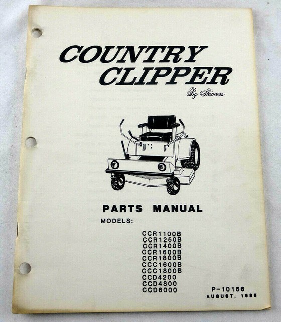 Shivvers Country Clipper Parts Manual P10156 Lawn Mower OEM Free