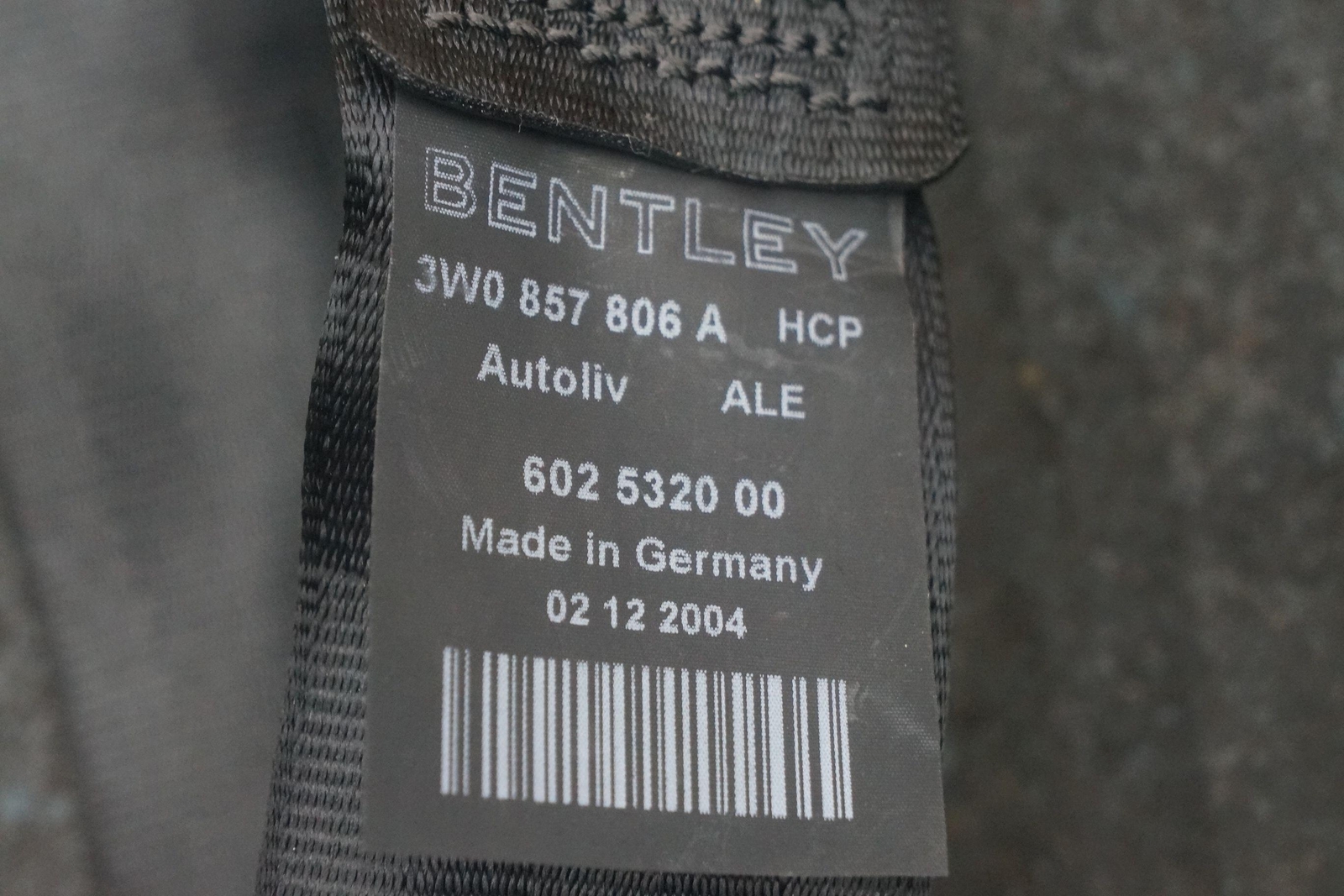 Rear Right Passenger Side Seat Belt Retractor Black Bentley Continental Gt 2005