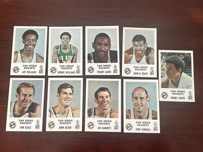 1969 San Diego Rockets Jack In The Box Partial Team Set - 9 Card Lot- Mint!