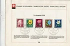 Switzerland 1958 Pro Juventute PTT Sheet FDC Bern Cancel VGC