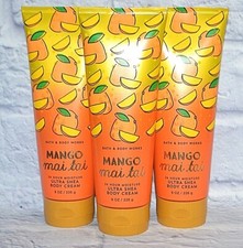 3 BATH  BODY WORKS MANGO MAI TAI ULTRA SHEA BODY CREAM LOTION 8 OZ FULL SIZE