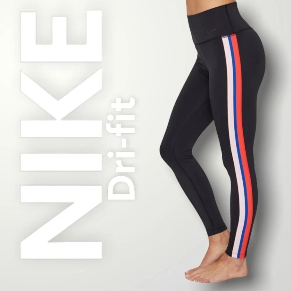 Nike, Power Victory 7/8 Training Leggings Tight Fit Black, Stripes Women’s  XS