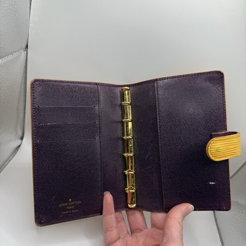 Louis Vuitton Epi Agenda PM Copertina Calendario Quaderno Pelle Giallo Viola Vintage - Foto 5 di 12
