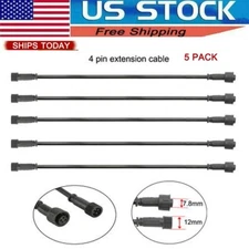 5 PACK 4PIN Extension Cable Power Cord Waterproof For FVTLED Stair Step Decking