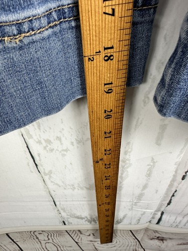 Fresh Produce 16 Medium Blue Mid Rise Button Hem Stretch Denim Capri Pants - 第 5/6 張圖片