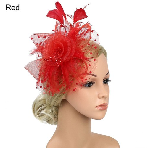 Fascinator Hat Feathers Hair Clip Tea Party Headband Alice Headband Clip - Picture 22 of 28