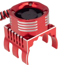 PowerHobby 1/8 Aluminum High Speed LED Lights Cooling Fan Heatsink Red
