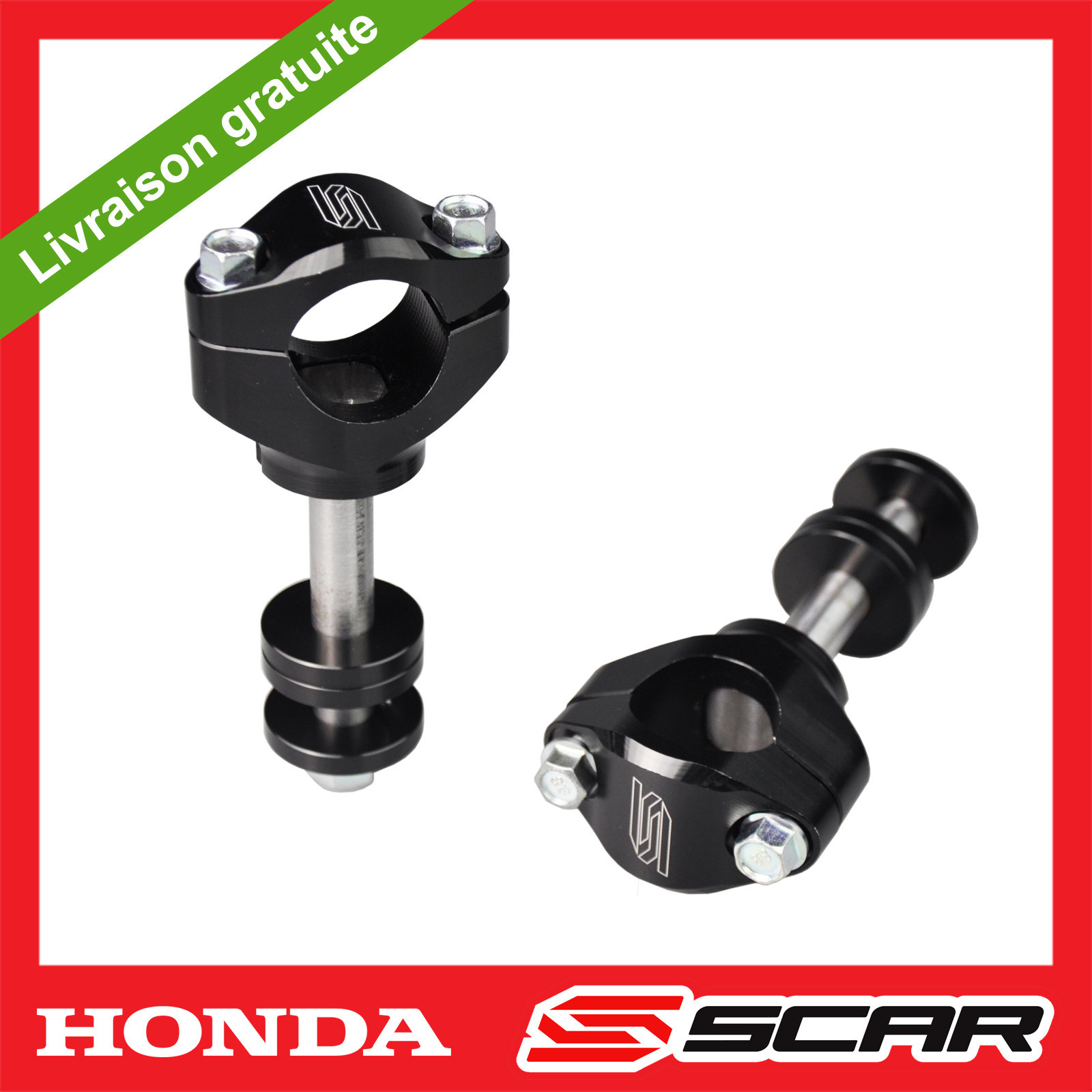 Pontets 28.6 SCAR pour guidon Honda CRF250R et CRF450R | Précision de Pilotage MX